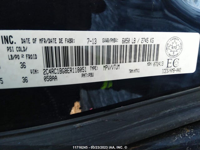 2C4RC1BG8ER118051 Chrysler Town & Country Touring