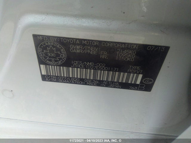 JTHCE1D27E5001171 Lexus IS 350