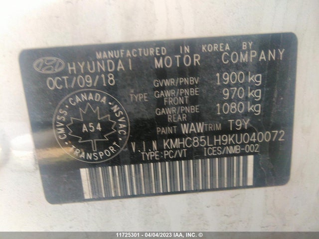 Hyundai Ioniq Preferred 2019 KMHC85LH9KU040072 Image 11