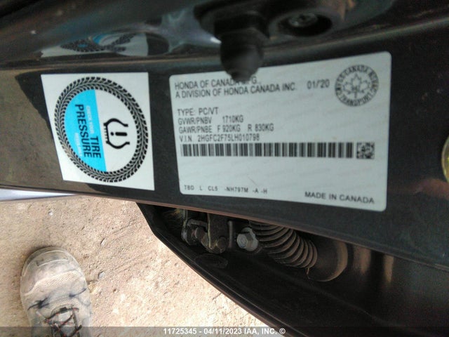 Honda Civic Ex 4dr 2020 2HGFC2F75LH010798 Image 11