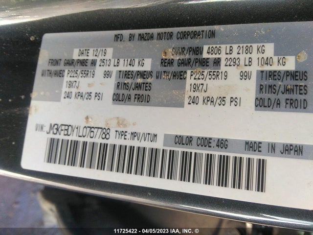 Mazda Cx-5 Grand Touring 2020 JM3KFBDY1L0767788 Image 9