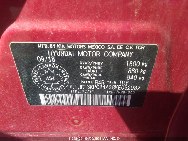 Hyundai Accent Se/sel 2019 3KPC24A38KE052087 Image 9