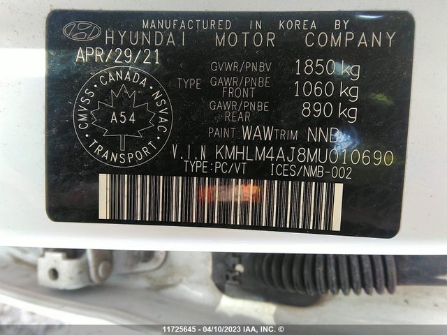 Hyundai Elantra Blue 2021 KMHLM4AJ8MU010690 Image 9