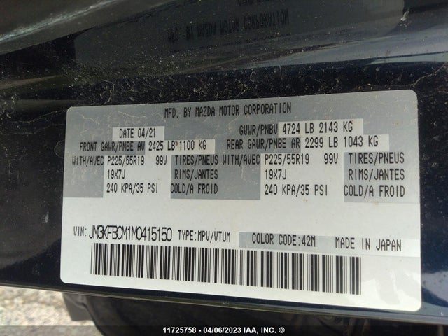 Mazda Cx-5 Touring 2021 JM3KFBCM1M0415150 Image 9