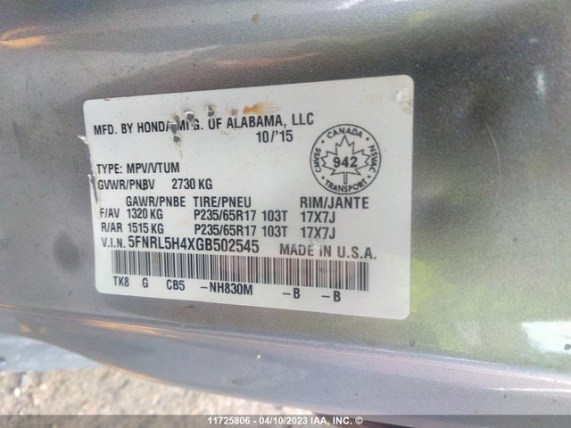 Honda ODYSSEY EX 2016 5FNRL5H4XGB502545 Image 9