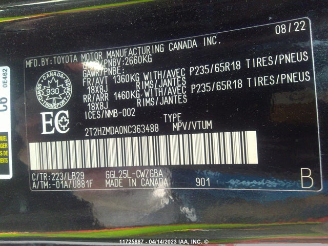 2T2HZMDA0NC363488 Lexus RX 350