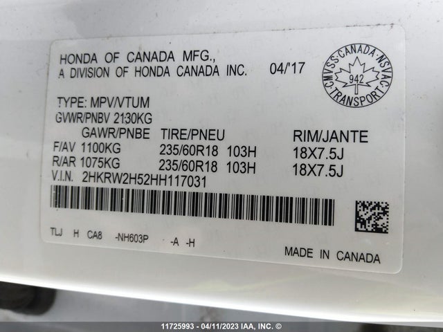 Honda CR-V EX 2017 2HKRW2H52HH117031 Image 10