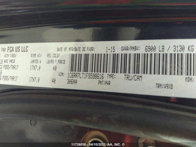 1C6RR7LT1FS598616 RAM 1500 Slt