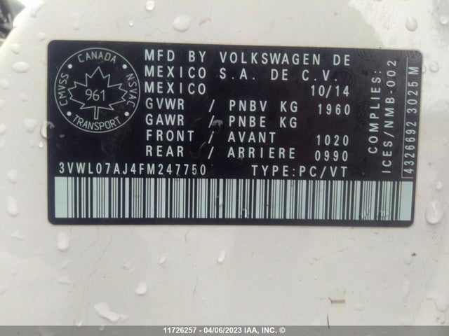 Volkswagen JETTA SEL 2015 3VWL07AJ4FM247750 Image 9