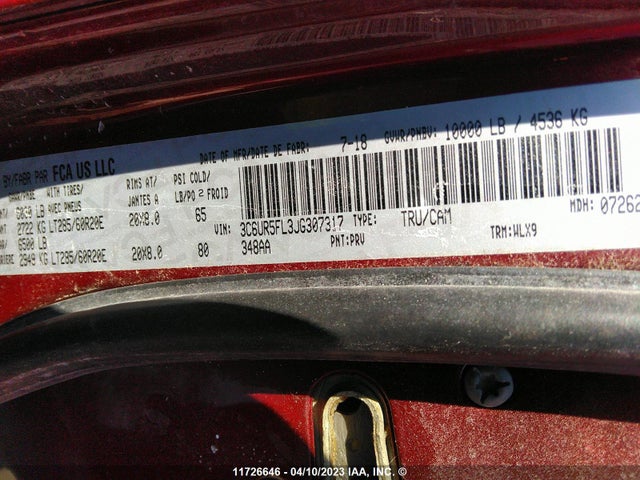 3C6UR5FL3JG307317 RAM 2500 Laramie