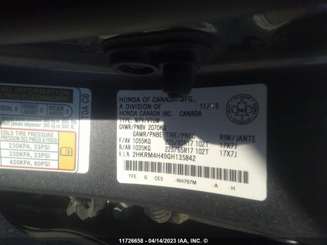 Honda CR-V SE 2016 2HKRM4H49GH135842 Image 9