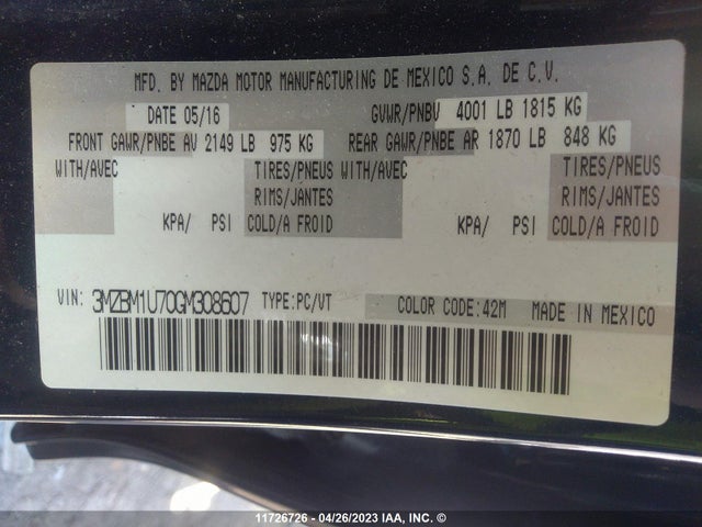 Mazda 3 SPORT 2016 3MZBM1U70GM308607 Image 11