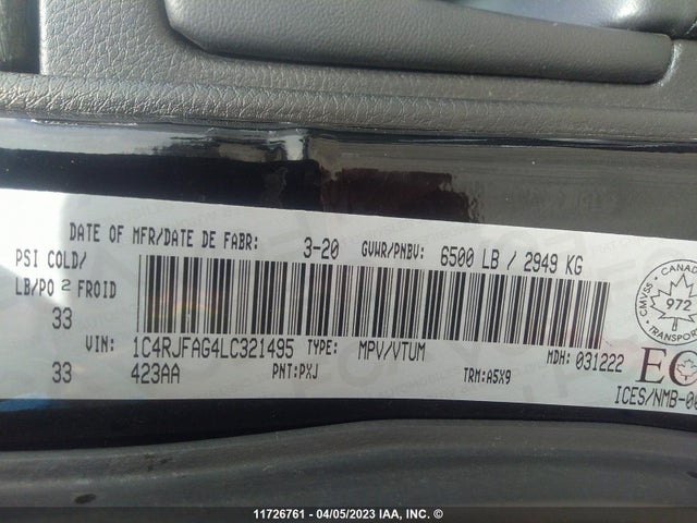 1C4RJFAG4LC321495 Jeep Grand Cherokee Laredo