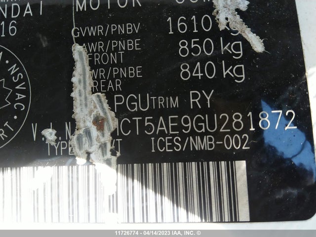 Hyundai ACCENT SE 2016 KMHCT5AE9GU281872 Image 11