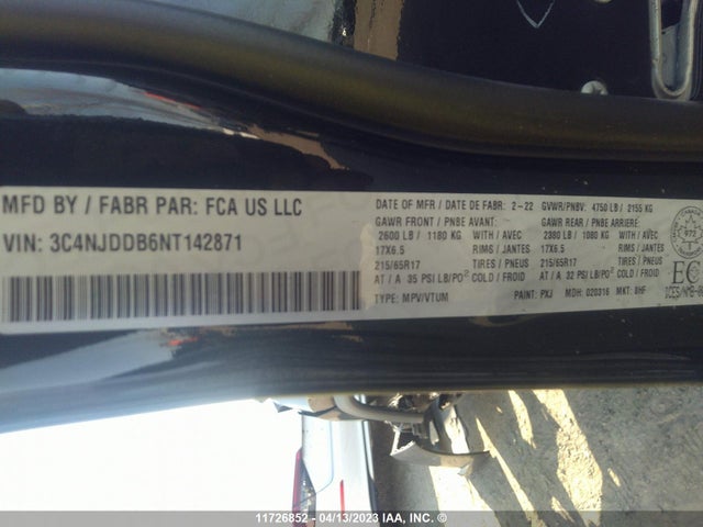 3C4NJDDB6NT142871 Jeep Compass