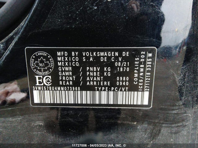 Volkswagen JETTA SEL 2021 3VWE57BU4MM073968 Image 11