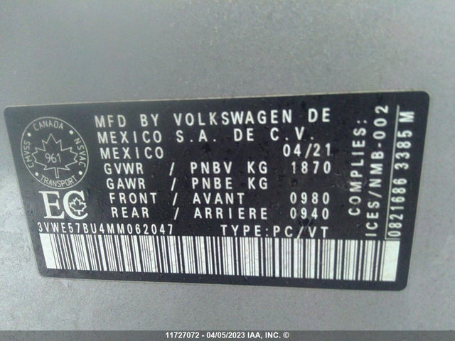 Volkswagen JETTA SEL 2021 3VWE57BU4MM062047 Image 11