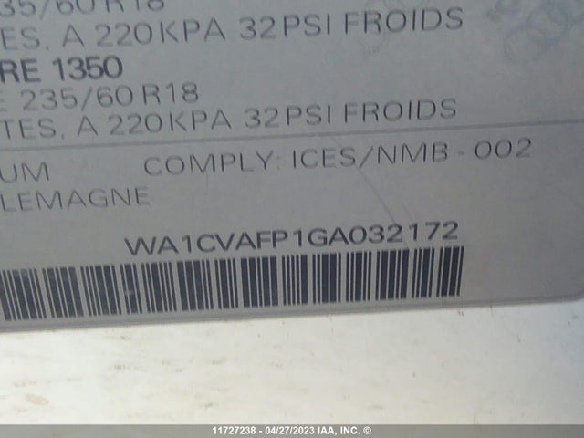 WA1CVAFP1GA032172 Audi Q5 Tdi/premium Plus