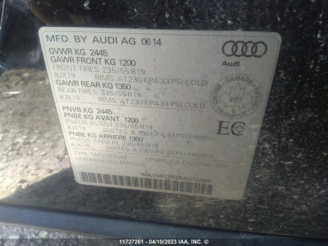 WA1MFCFP2FA012489 Audi Q5 Progressiv