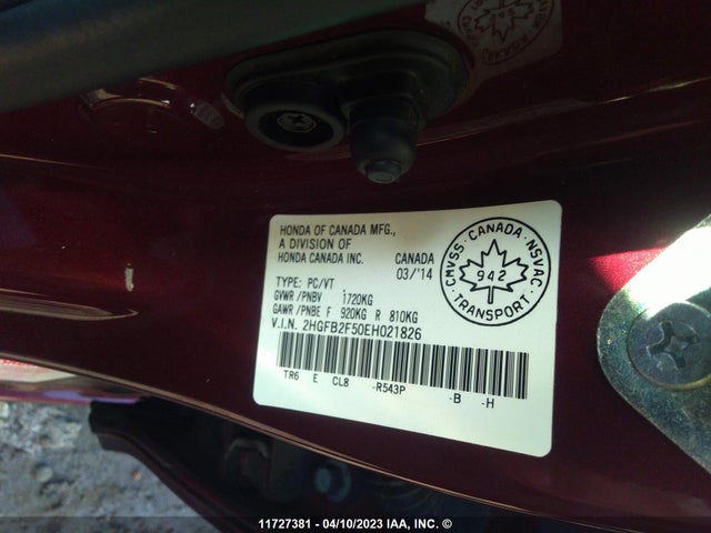 Honda Civic Lx 2014 2HGFB2F50EH021826 Image 10