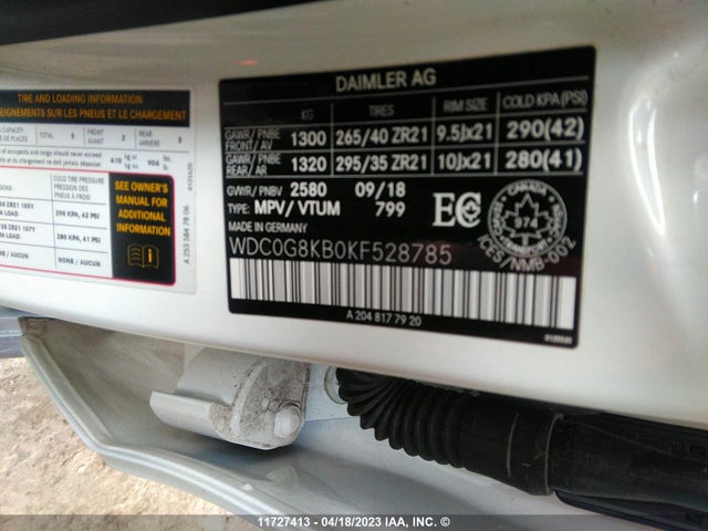 WDC0G8KB0KF528785 Mercedes-Benz Glc 63 S 4matic Amg