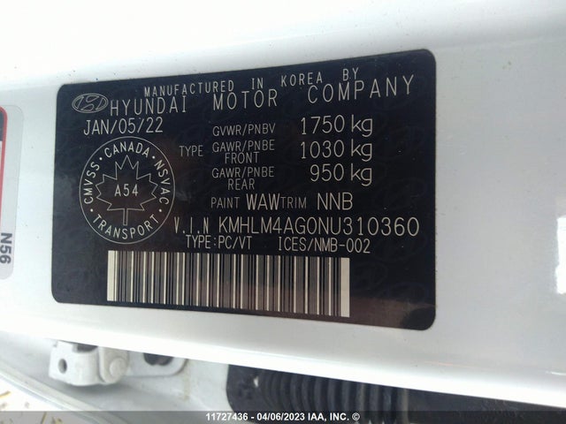Hyundai ELANTRA SEL 2022 KMHLM4AG0NU310360 Image 9