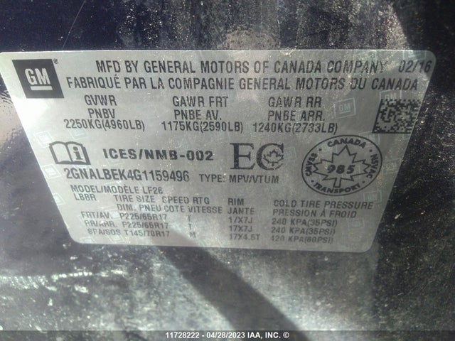 Chevrolet EQUINOX LS 2016 2GNALBEK4G1159496 Image 9