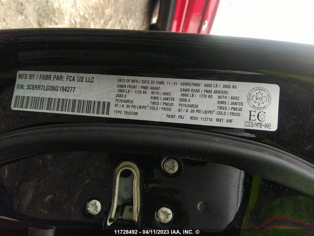 RAM 1500 Classic Slt 2022 3C6RR7LG0NG194277 Image 11