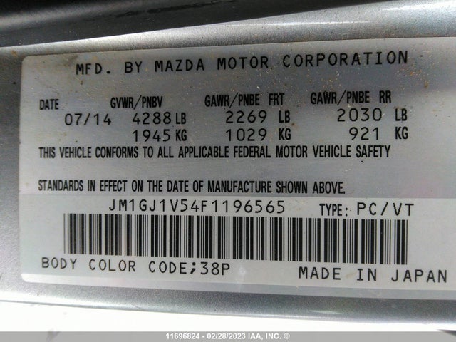 Mazda 6 TOURING 2015 JM1GJ1V54F1196565 Image 9