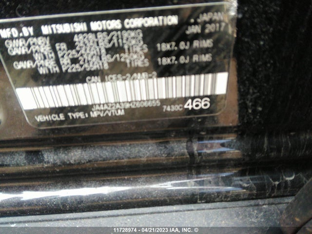JA4AZ2A39HZ606655 Mitsubishi Outlander Es