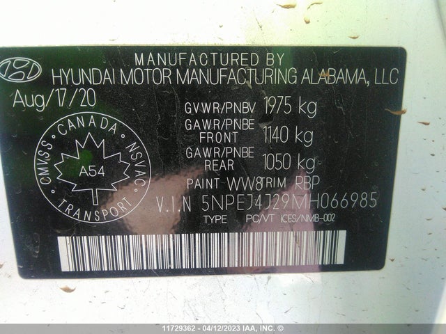 Hyundai Sonata Sel Plus 2021 5NPEJ4J29MH066985 Image 9