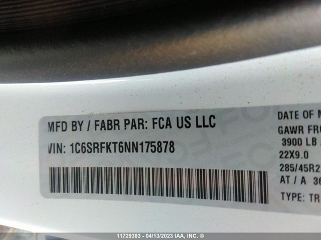 1C6SRFKT6NN175878 RAM 1500 Longhorn