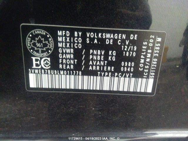 Volkswagen JETTA SEL 2020 3VWEB7BU9LM011778 Image 10