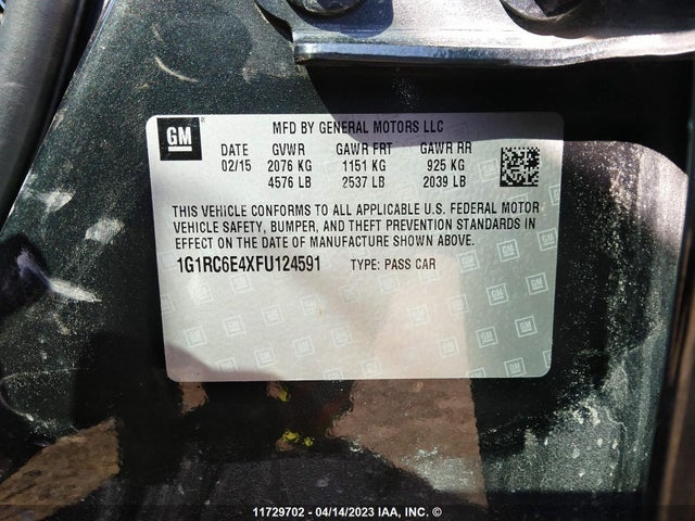 Chevrolet Volt 2015 1G1RC6E4XFU124591 Image 9