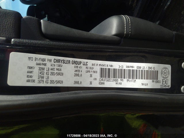 1C4RJFCG2EC124969 Jeep Grand Cherokee Overland