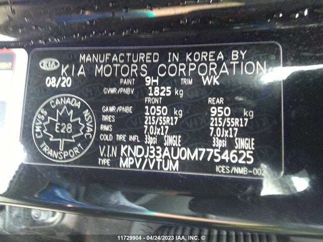KIA SOUL EX 2021 KNDJ33AU0M7754625 Image 9
