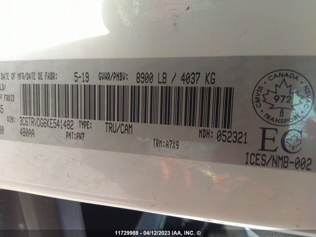 RAM Promaster 2500 2500 High 2019 3C6TRVDG6KE541482 Image 10