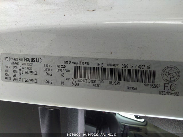 RAM Promaster 2500 2500 High 2016 3C6TRVCG5GE130194 Image 9