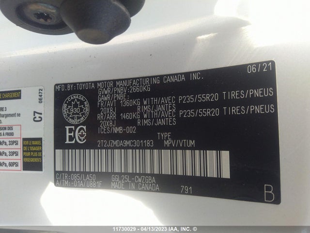 2T2JZMDA9MC301183 Lexus RX 350