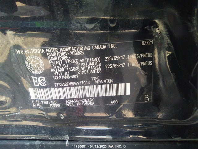 Toyota RAV4 LE 2021 2T3B1RFV9MW217013 Image 10