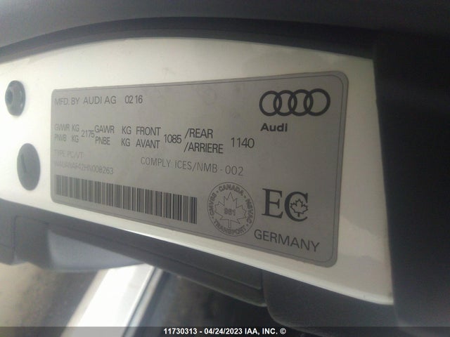 WAUANAF42HN008263 Audi A4 PREMIUM