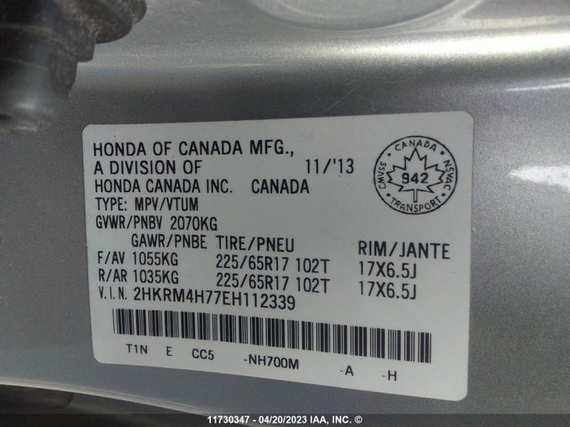 Honda CR-V EXL 2014 2HKRM4H77EH112339 Image 10