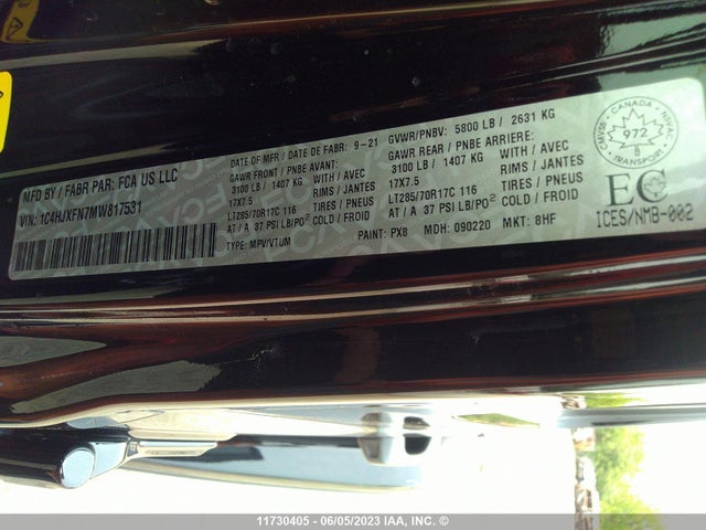 1C4HJXFN7MW817531 Jeep Wrangler Unlimited Rubicon