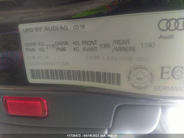 WAUANAF49JA147335 Audi A4 Komfort