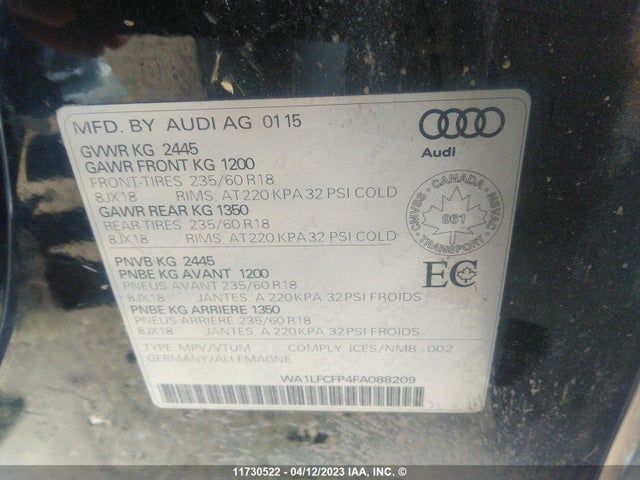 WA1LFCFP4FA088209 Audi Q5 Premium Plus