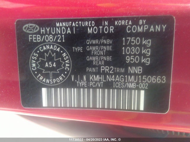 Hyundai ELANTRA SEL 2021 KMHLN4AG1MU150663 Image 10