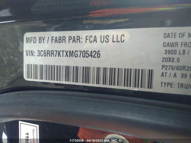 3C6RR7KTXMG705426 RAM 1500 Classic Tradesman