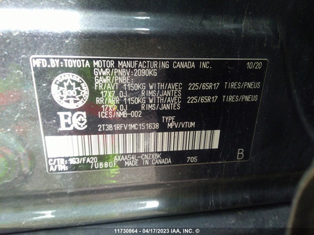 Toyota RAV4 LE 2021 2T3B1RFV1MC151638 Image 10