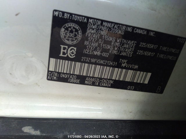 Toyota RAV4 LE 2022 2T3Z1RFV5NC213431 Image 10