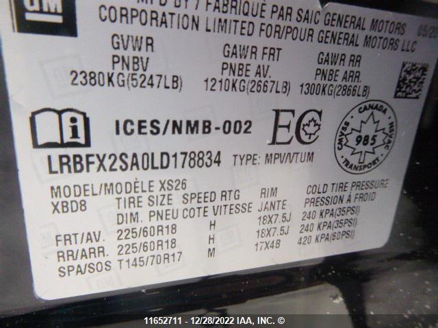 LRBFX2SA0LD178834 Buick Envision